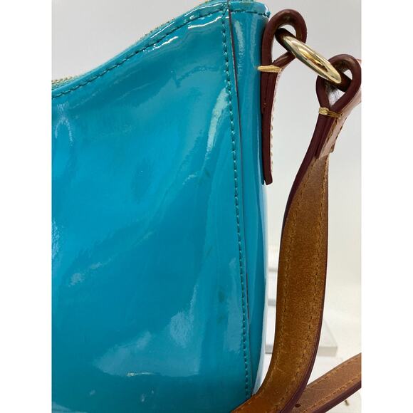 DOONEY & BOURKE BLUE/ TEAL MEDIUM PATTON LEATHER HOBO BAG - Picture 2 of 14